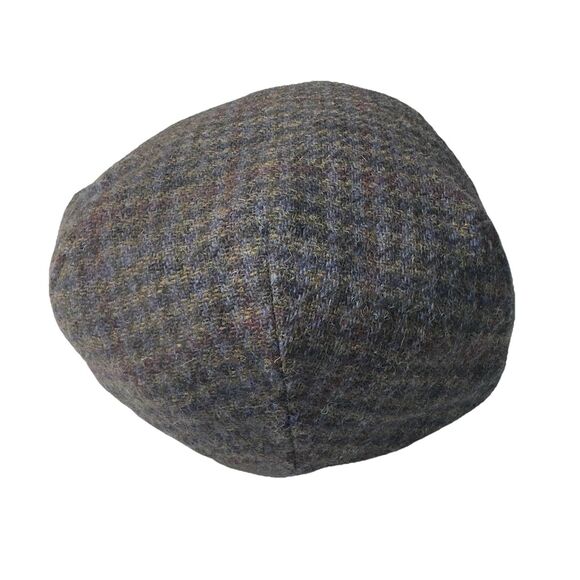 Vtg Scala Men's Wool Newsboy Cabbie Cap, Sz LIn Gray Multi. Plaid Houndstooth - Picture 3 of 8
